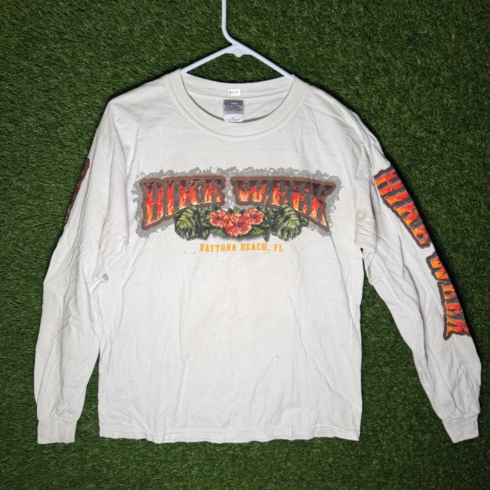 Vintage 2008 Bike Week‎ Daytona Beach Florida Long Sleeve T Shirt Mens M